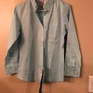 NWT BROOKS BROTHERS TURQUOISE BUTTON DOWN OXFORD SHIRT NON-IRON RELAXED SZ 8